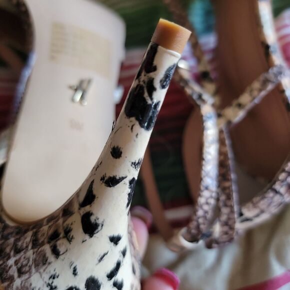 Hal Rubenstein all leather snake print strappy heels (9) - Picture 6 of 12